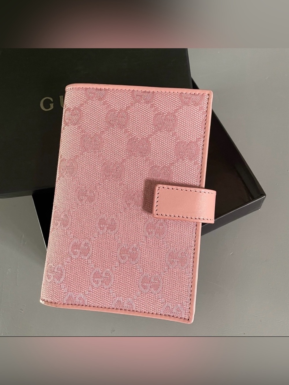 Gucci Pink GG Monogram Agenda Cover with Tab
